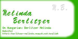 melinda berlitzer business card